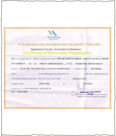 Uttarakhand Tourism Homestay Registration