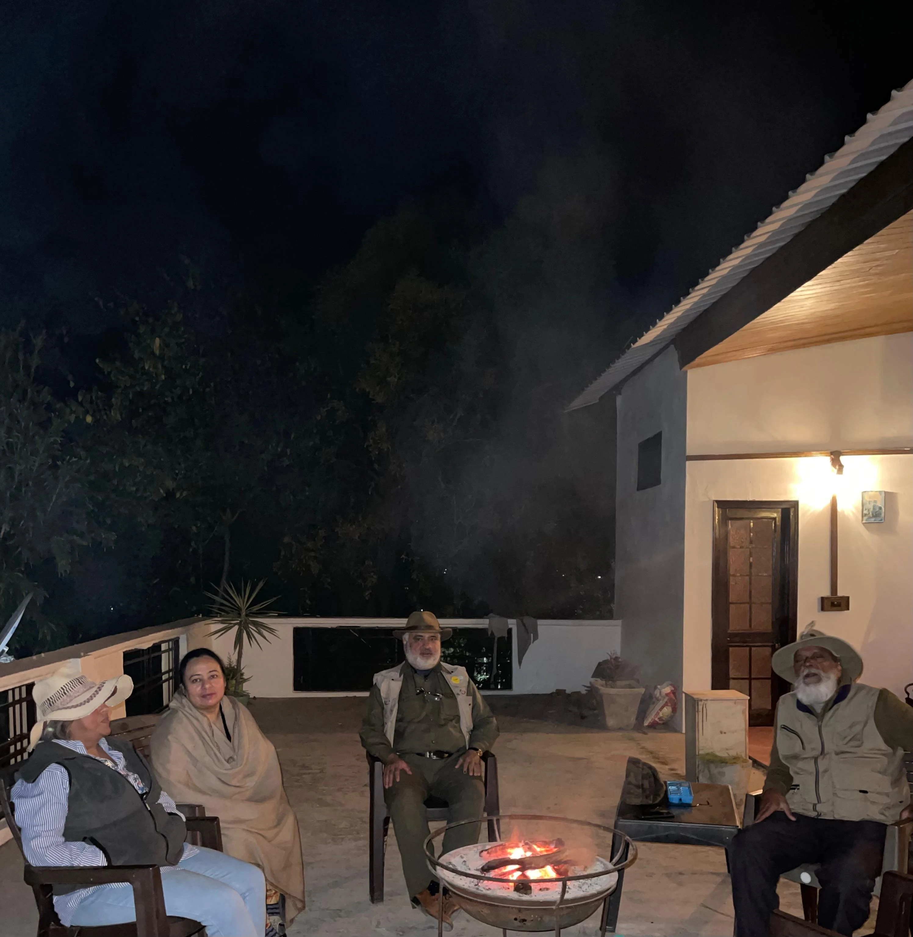 Starlit Terrace Bonfire - Evening Stories Under the Corbett Sky